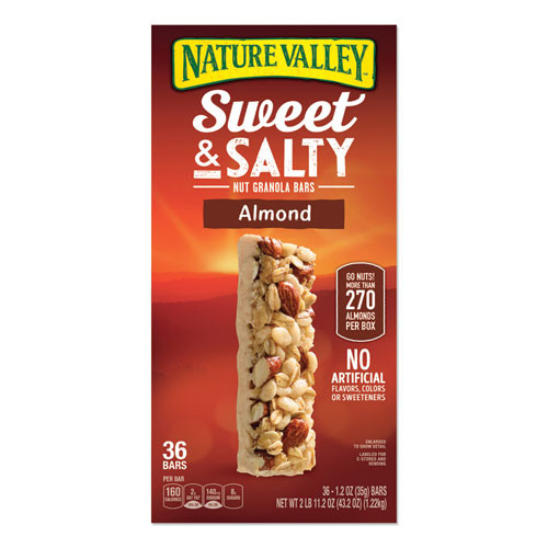 Granola Bars, Sweet and Salty Almond, 1.2 oz Pouch, 36/Box