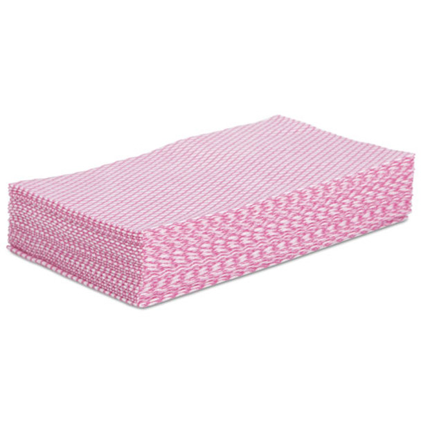 Foodservice Wipers, 12 x 21, Pink/White, 200/Carton