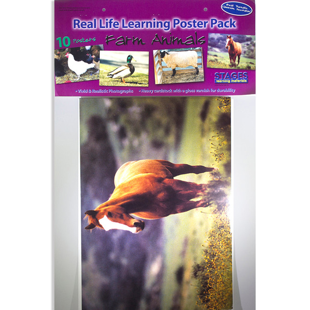 Farm Animal Real Life Learning Poster Set, Set of 10 Farm Animal Real Life Learning Poster Set, Set of 10