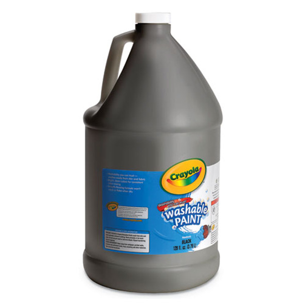Washable Paint, Black, 1 gal Bottle