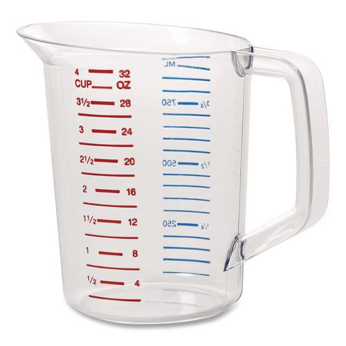 Bouncer Measuring Cup, 32 oz, Plastic, Clear