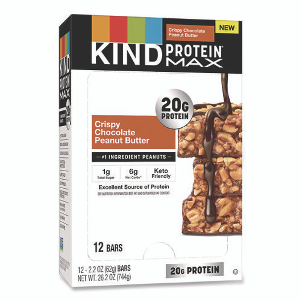 Protein MAX Bar, Crispy Chocolate Peanut Butter, 2.2 oz Bar, 12/Box