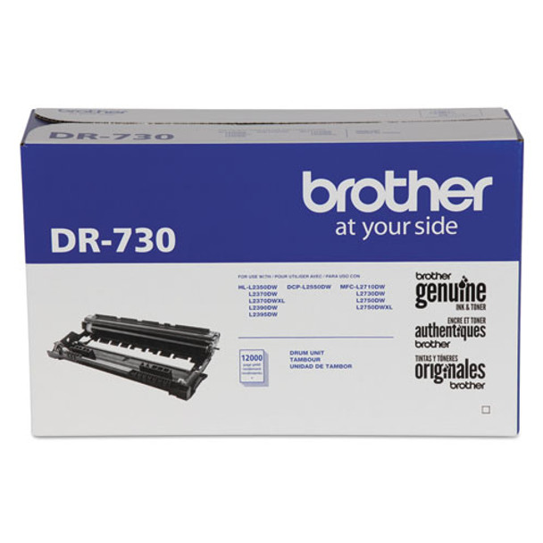 DR730 Drum Unit, 12,000 Page-Yield, Black