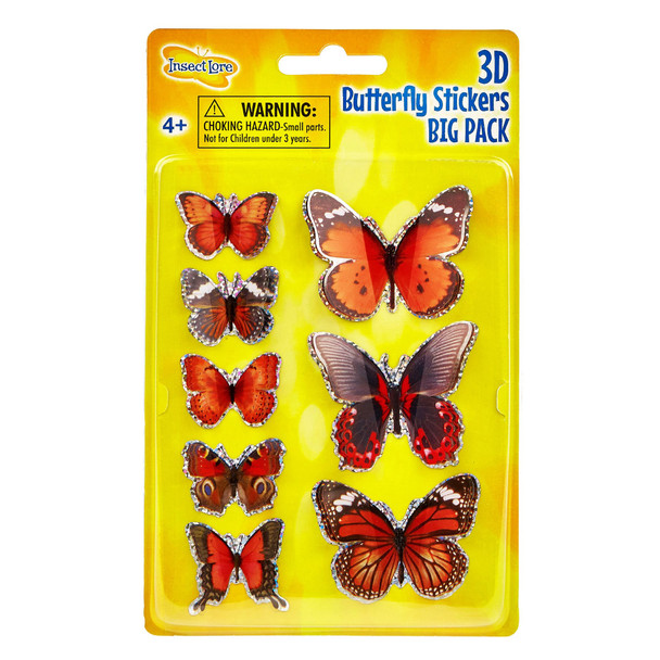 3D Butterfly Stickers BIG PACK, 8 Per Pack, 6 Packs 3D Butterfly Stickers BIG PACK, 8 Per Pack, 6 Packs