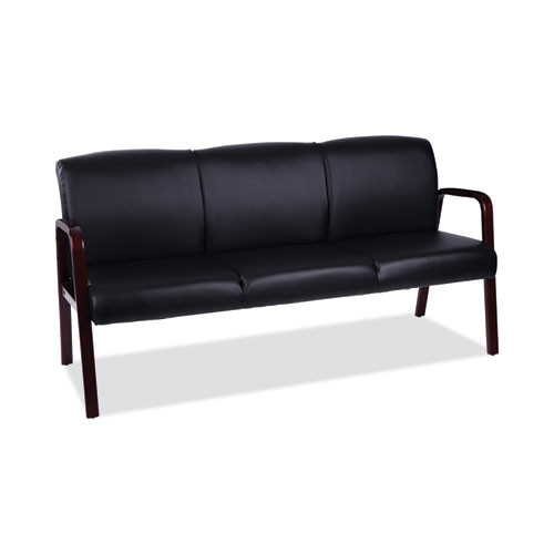 Alera Reception Lounge WL Series 3-Seat Sofa, 65.13" x 26.13" x 33", Black