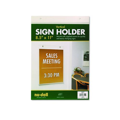 Acrylic Sign Holder, Vertical, 8.5 x 11, Clear