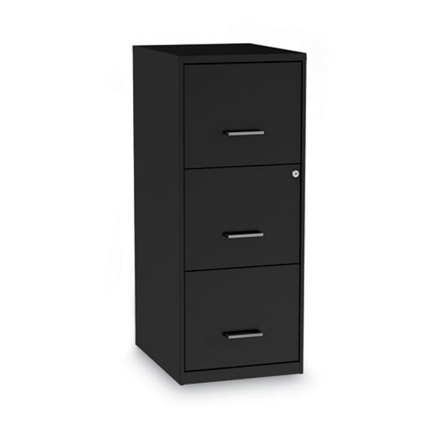 Soho Vertical File Cabinet, 3 Drawers: File/File/File, Letter, Black, 14" x 18" x 34.9"