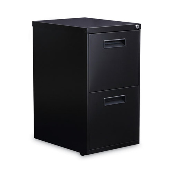 File Pedestal, Left or Right, 2 Legal/Letter-Size File Drawers, Black, 14.96" x 19.29" x 27.75" File Pedestal, Left or Right, 2 Legal/Letter-Size File Drawers, Black, 14.96" x 19.29" x 27.75"
