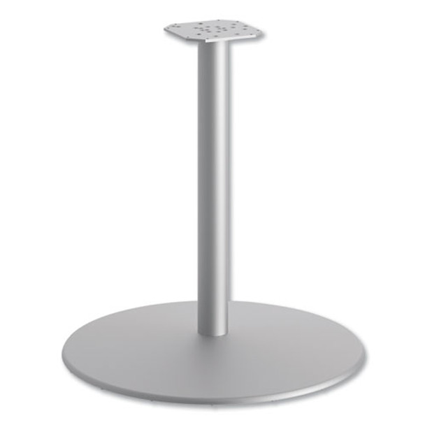Between Round Disc Base for 30" Table Tops, 27.79" High, Textured Silver