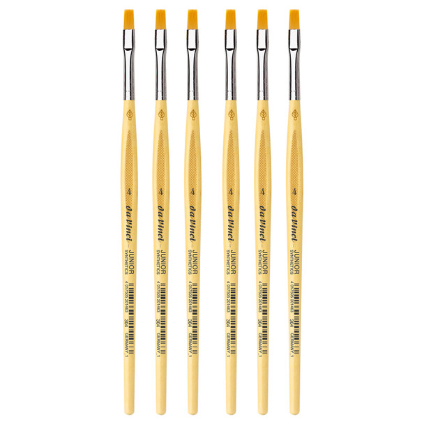 JUNIOR Synthetics Student Brush, Synthetic, Tempera, Round, Series 304, Size 4, Pack of 6
