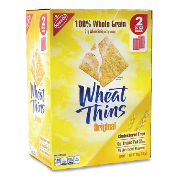 Wheat Thins Crackers, Original, 20 oz Bag, 2 Bags/Pack