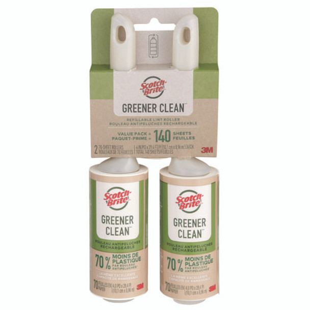 Greener Clean Lint Roller, 70 Sheets/Roll
