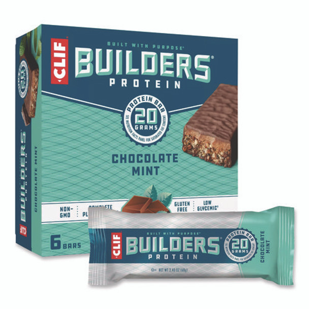 Builders Protein Bar, Chocolate Mint, 2.4 oz Bar, 12 Bars/Box