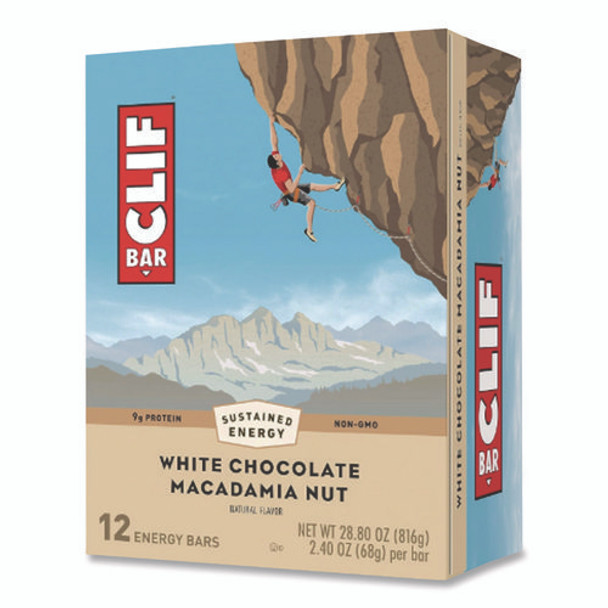Energy Bar, White Chocolate Macadamia Nut, 2.4 oz Bar, 12 Bars/Box