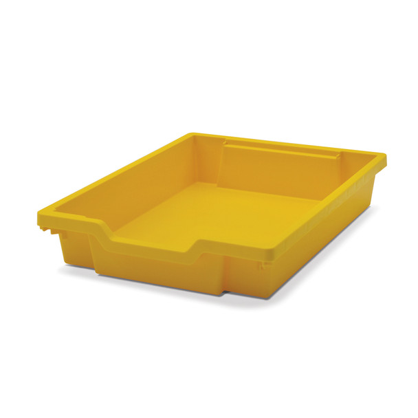 Shallow F1 Tray, Sunshine Yellow, 12.3" x 16.8" x 3", Heavy Duty School, Industrial & Utility Bins, Pack of 8