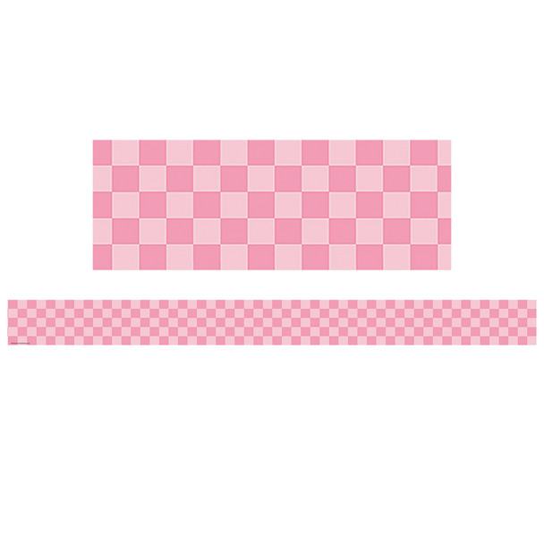 Cool for School Pink Checkers Straight Border Trim, 35 Feet Per Pack, 3 Packs Cool for School Pink Checkers Straight Border Trim, 35 Feet Per Pack, 3 Packs