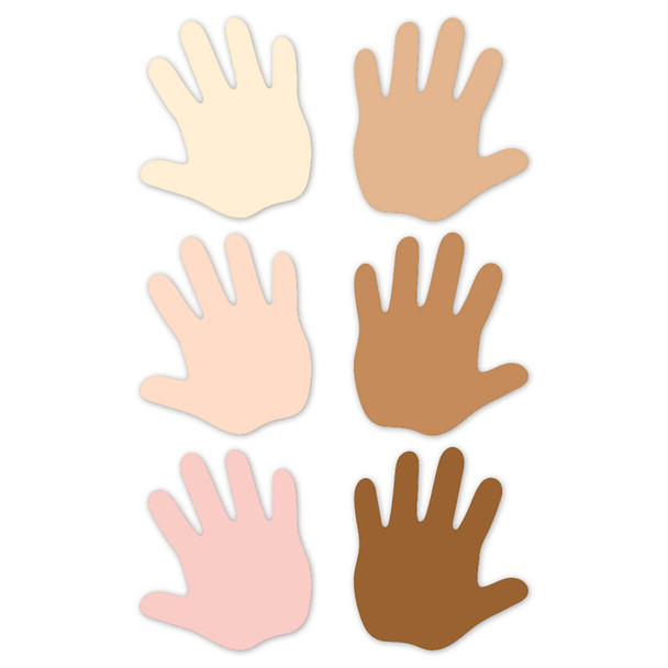 Multicultural Hands 6" Designer Cut-Outs, 36 Per Pack, 2 Packs Multicultural Hands 6" Designer Cut-Outs, 36 Per Pack, 2 Packs