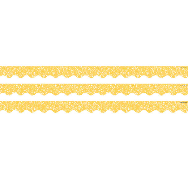 Composition Yellow Scalloped Border Trim, 35 Feet Per Pack, 3 Packs