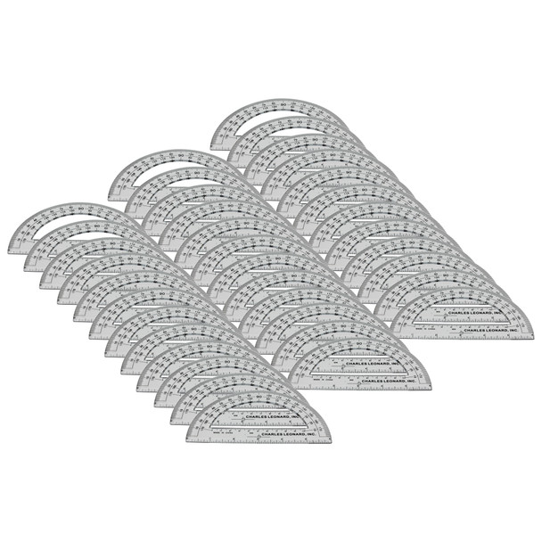 Protractor Plastic, 6-Inch, 12 Per Pack, 3 Packs