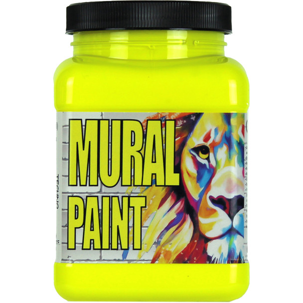 Mural Paint, Pint, Techno Yellow (Neon)