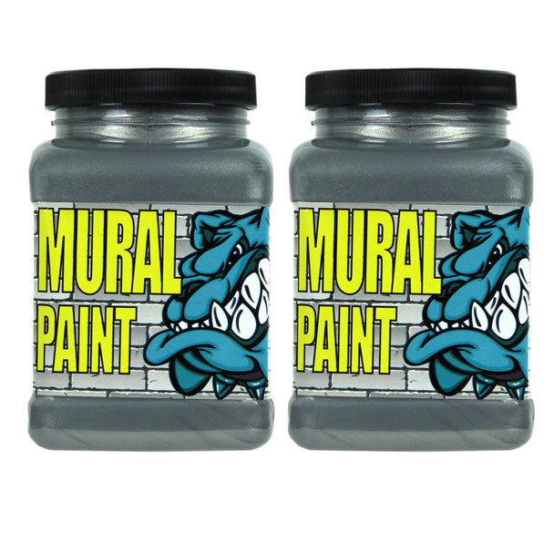 Mural Paint, Pint, Rock Star (Silver Metallic), Pack of 2