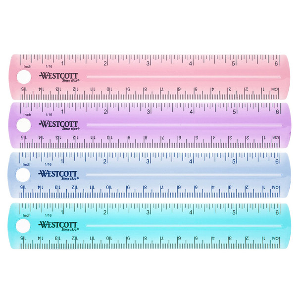6" Plastic Ruler, Assorted Colors (No Color Choice)