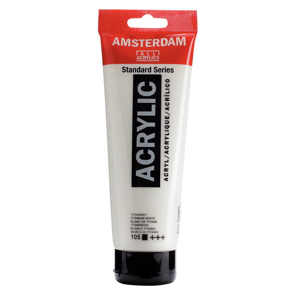 Standard Acrylic Paint Tube, 250 mL, Titanium White 105