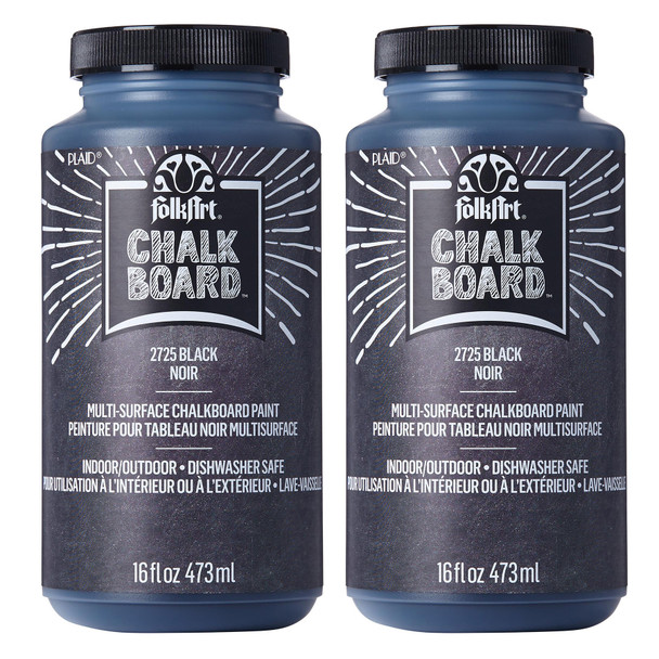 Chalkboard Paint, 16oz., Black, Pack of 2