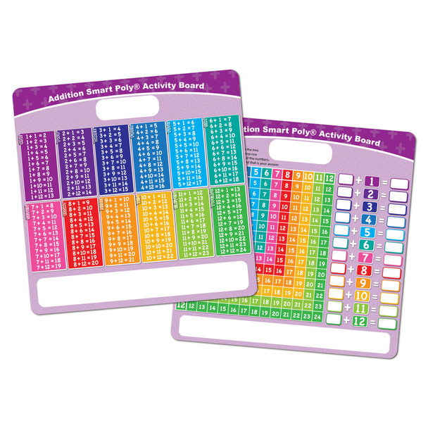 Smart Poly Educational Activity Busy Board, Dry Erase with Marker, 10-3/4" x 10-3/4", Addition