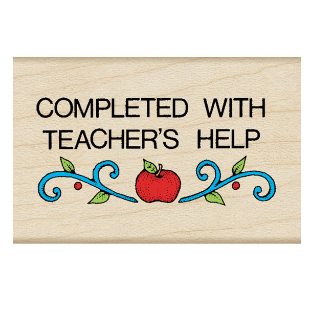 Completed With Teacher's Help Stamp, Pack of 3 Completed With Teacher's Help Stamp, Pack of 3