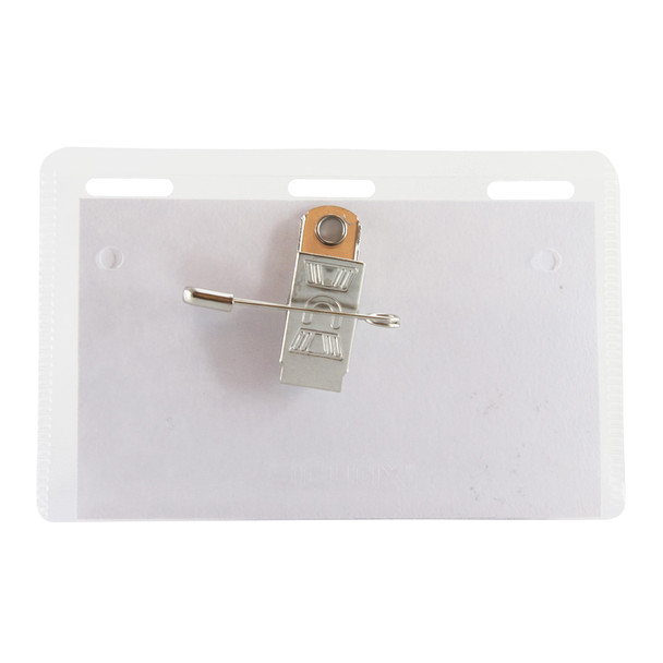 Clip/Pin Style ID Badge Holder Kit with Printable Inserts, 3-1/2" x 2-1/4", Pack of 50 Clip/Pin Style ID Badge Holder Kit with Printable Inserts, 3-1/2" x 2-1/4", Pack of 50