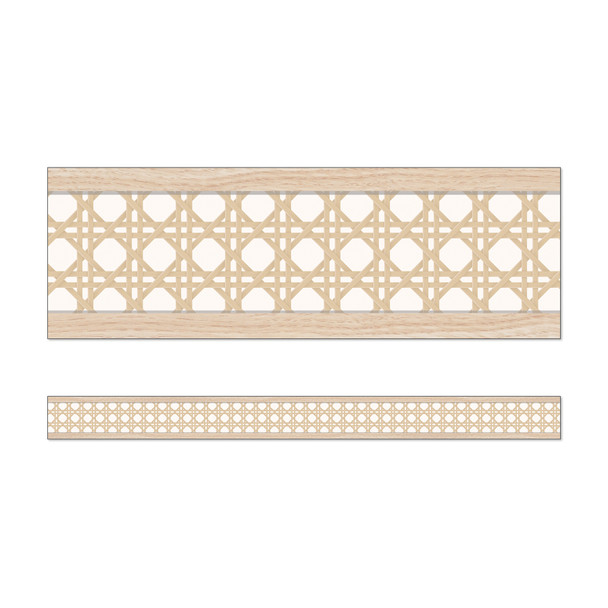 True to You Woven Cane Straight Bulletin Board Borders, 36 Feet