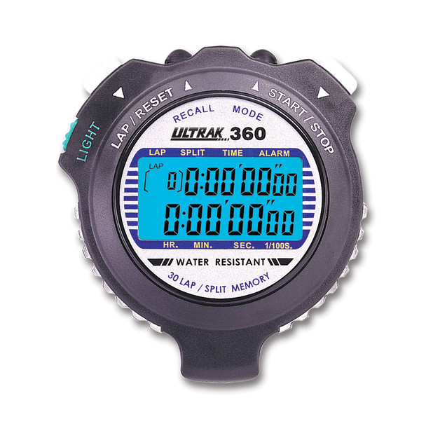 360 LED Backlight 30 Memory Stopwatch, Black
