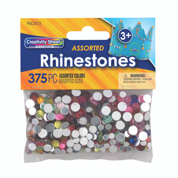 Rhinestones, Assorted Colors, Assorted Sizes, 375 Pieces