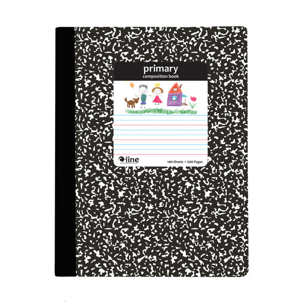 Composition Notebook, Primary Ruled, Black Marble