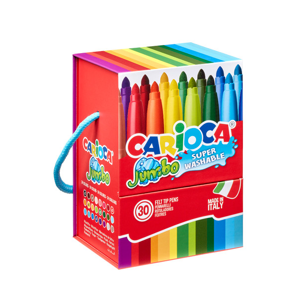 Jumbo Maxi Tip Felt Tip Washable Pens Hard Box- 30 Pieces