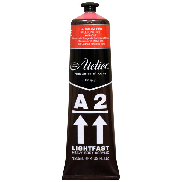 A2 Heavy Body Lightfast Artist Acrylic, 4 oz., Cadmium Red Medium Hue