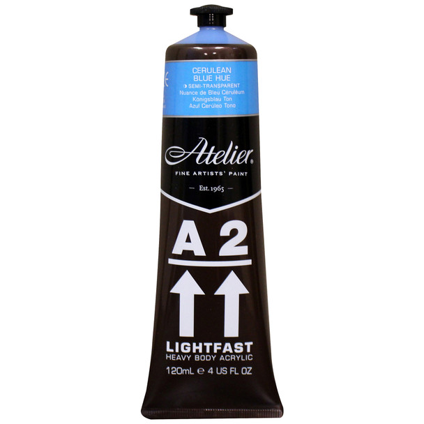 A2 Heavy Body Lightfast Artist Acrylic, 4 oz., Cerulean Blue Hue