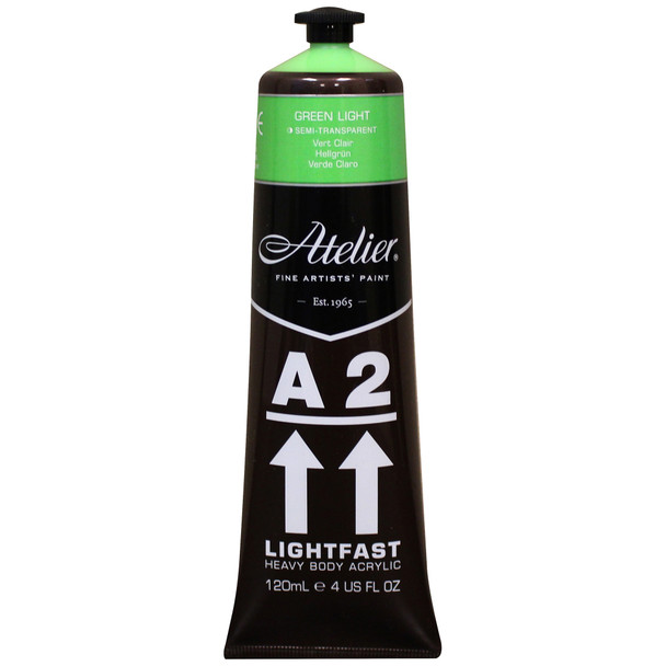 A2 Heavy Body Lightfast Artist Acrylic, 4 oz., Green Light