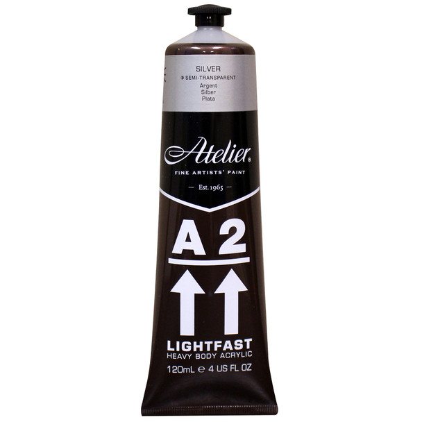 A2 Heavy Body Lightfast Artist Acrylic, 4 oz., Silver