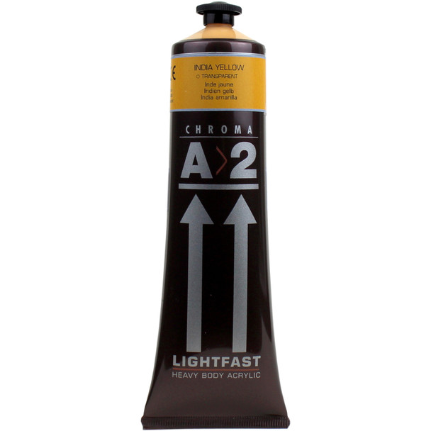 A2 Heavy Body Lightfast Artist Acrylic, 4 oz., India Yellow Hue