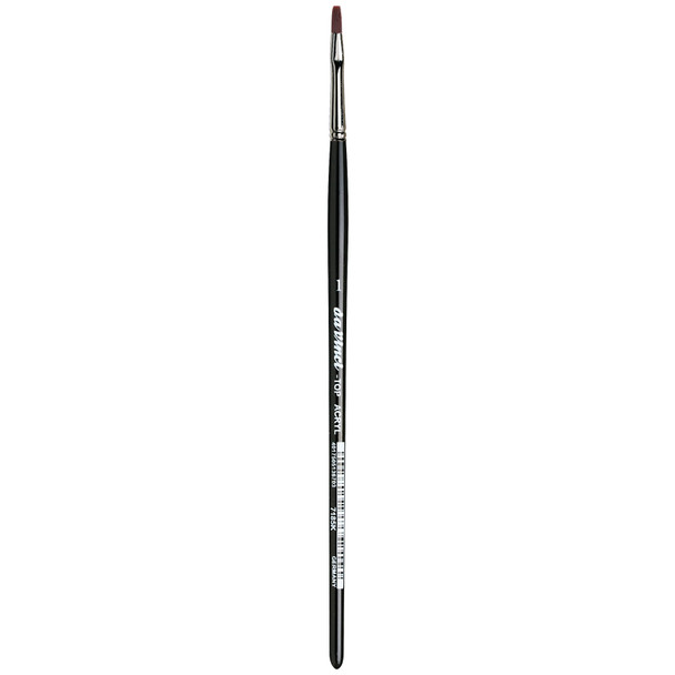TOP-ACRYL Bright Red-Brown Brush, Synthetic, Acrylic & Oil, Flat, Series 7185K, Size 1
