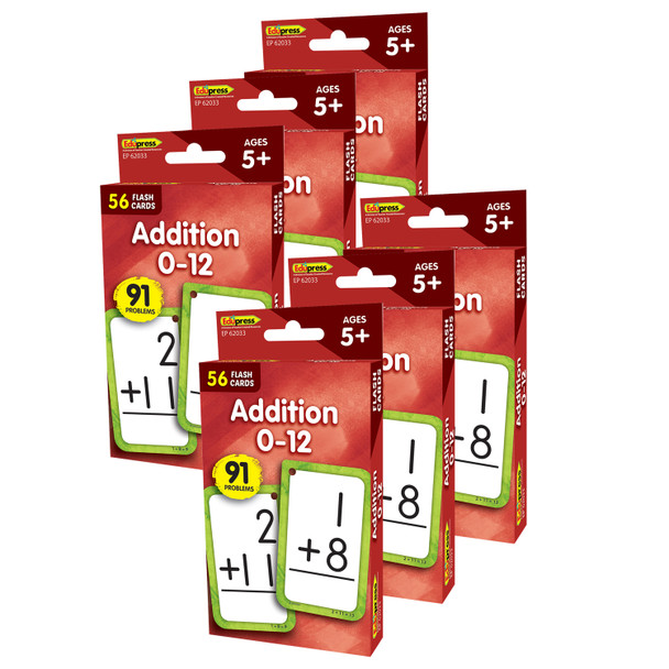 Addition 0-12 Flash Cards, 6 Packs - EP-62033-6