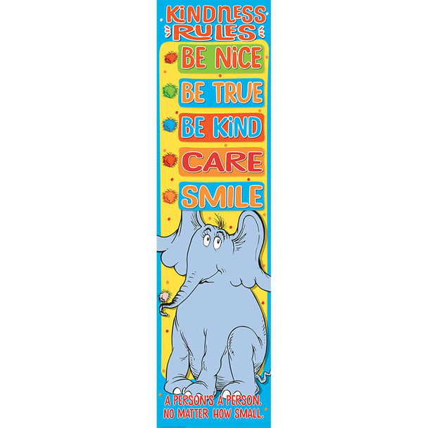 Horton Kindness - Kindness Rules Vertical Banner, 12" x 45"