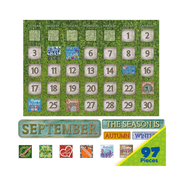 Curiosity Garden Calendar Bulletin Board Set Curiosity Garden Calendar Bulletin Board Set