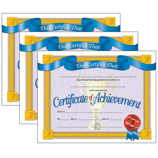 Certificate of Achievement, 30 Per Pack, 3 Packs - H-VA608-3