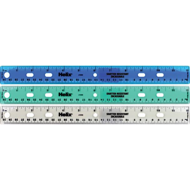 Shatter Resistant Ringbinder Ruler 12" / 30cm