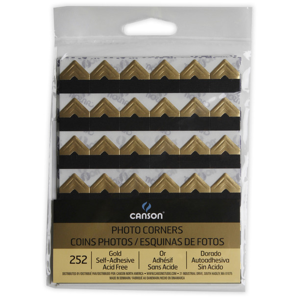Self Adhesive Photo Corners, Gold, 252 Pieces