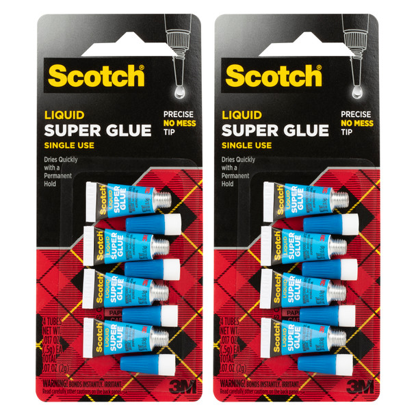 (2 Pk) Super Glue Liquid Single 4ct