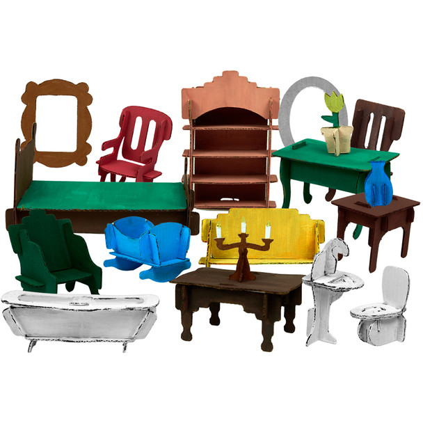 Doll House Furniture to Decorate, 18 Furniture Pieces Doll House Furniture to Decorate, 18 Furniture Pieces